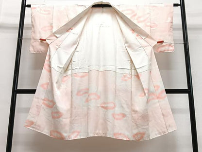 平和屋着物■長襦袢　袷　扇面花地紋　暈し染め　正絹　逸品　CABJ8038xe