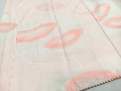平和屋着物■長襦袢　袷　扇面花地紋　暈し染め　正絹　逸品　CABJ8038xe