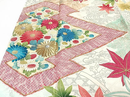 平和屋着物■豪華振袖　駒刺繍　松皮菱花文　暈し染め　金銀彩　正絹　逸品　CABJ8039xe