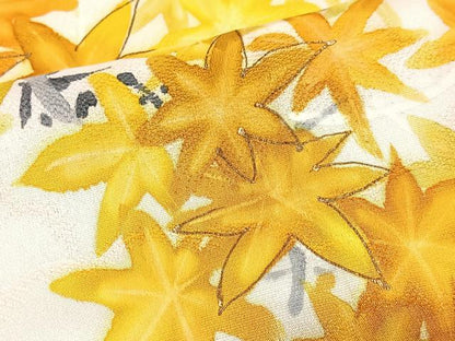 平和屋着物■訪問着　手描き　楓文　暈し染め　金彩　正絹　逸品　CABJ8040xe