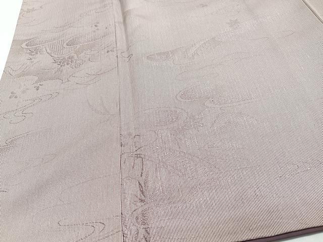 平和屋着物■上質な色無地　風景地紋　万筋　紅藤色×白練色　正絹　逸品　CABJ8043xe