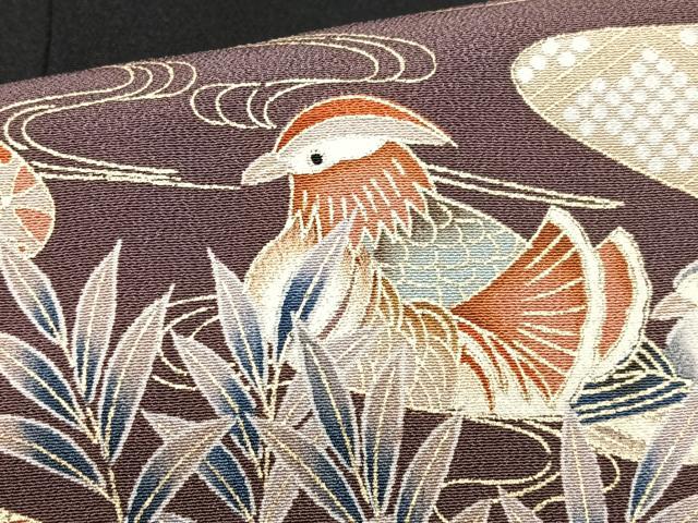 平和屋着物■豪華黒留袖　駒刺繍　鴛鴦風景松文　金彩　正絹　逸品　CABJ8047xe