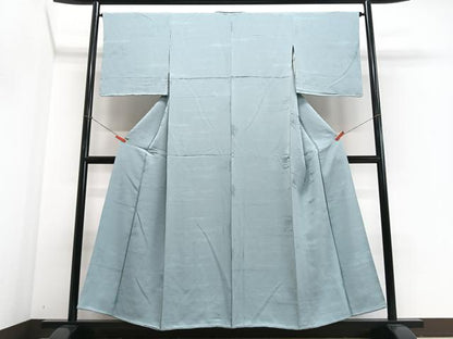 平和屋着物■上質な色無地　霞地紋　湊鼠色　正絹　逸品　CABJ8048xe