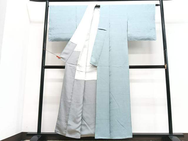 平和屋着物■上質な色無地　霞地紋　湊鼠色　正絹　逸品　CABJ8048xe
