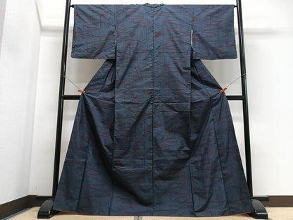 平和屋着物■本場大島紬　7マルキ　幾何学文様　正絹　逸品　CABJ8050xe