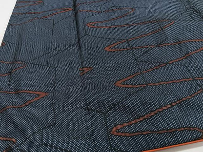 平和屋着物■本場大島紬　7マルキ　幾何学文様　正絹　逸品　CABJ8050xe