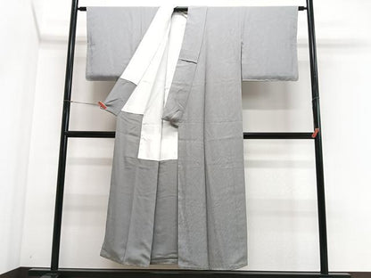 平和屋着物■上質な色無地　流水地紋　霞文　正絹　逸品　未使用　CABJ8054xe