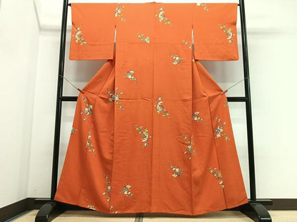 平和屋着物■小紋　作家物　枝花文　洗える着物　CABJ8059xe