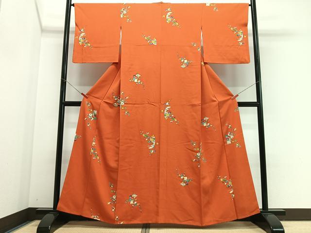 平和屋着物■小紋　作家物　枝花文　洗える着物　CABJ8059xe