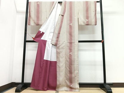 平和屋着物■小紋　縞　几帳文　洗える着物　CABJ8061xe