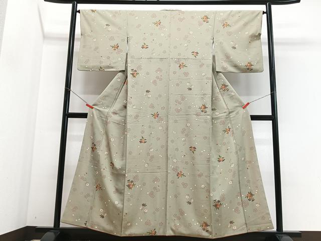 平和屋着物■小紋　舞花文　金彩　洗える着物　CABJ8065xe