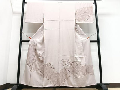 平和屋着物■訪問着　刺繍　結び紐青海波文　小林屋扱い　正絹　逸品　CABJ8066xe