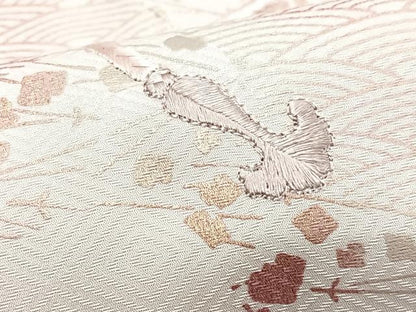 平和屋着物■訪問着　刺繍　結び紐青海波文　小林屋扱い　正絹　逸品　CABJ8066xe