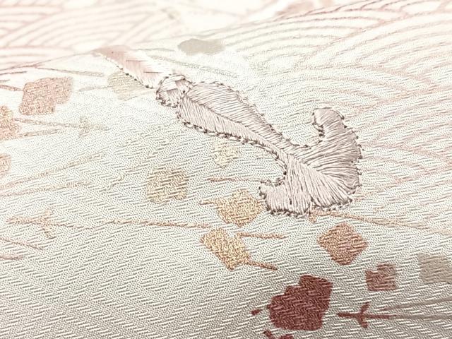 平和屋着物■訪問着　刺繍　結び紐青海波文　小林屋扱い　正絹　逸品　CABJ8066xe