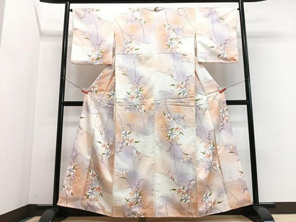 平和屋着物■小紋　枝花文　暈し染め　洗える着物　CABJ8070xe