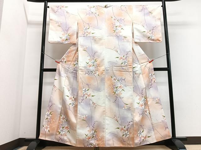 平和屋着物■小紋　枝花文　暈し染め　洗える着物　CABJ8070xe