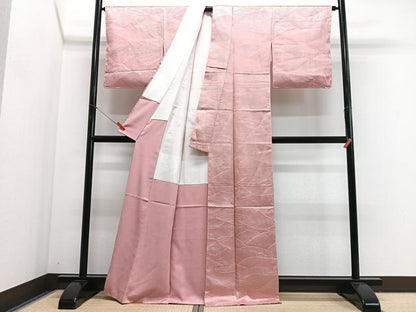 平和屋着物■上質な小紋　立波文　正絹　逸品　未使用　CABJ8071xe