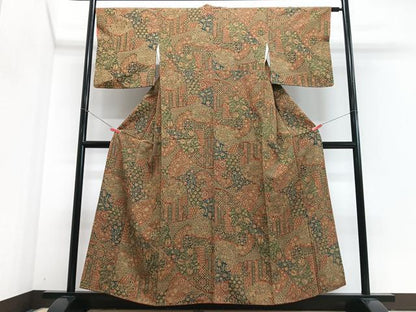 平和屋着物■上質な小紋　花唐草文　やまと誂製　正絹　逸品　CABJ8072xe