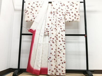 平和屋着物■上質な小紋　花蝶文　正絹　逸品　CABJ8075xe