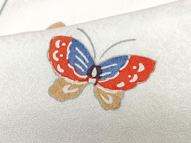 平和屋着物■上質な小紋　花蝶文　正絹　逸品　CABJ8075xe
