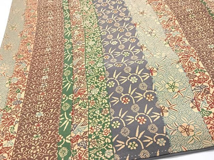 平和屋着物■上質な小紋　花唐草間道　正絹　逸品　CABJ8082xe