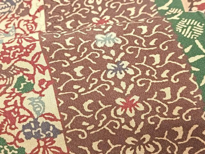 平和屋着物■上質な小紋　花唐草間道　正絹　逸品　CABJ8082xe