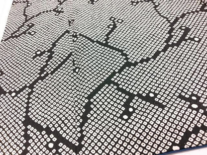 平和屋着物■上質な小紋　総絞り　幾何学文様　黒地　正絹　逸品　CABJ8086xe