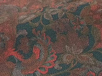 平和屋着物■上質な小紋　花唐草文　鬼しぼ縮緬　正絹　逸品　CABJ8087xe