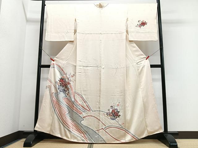 平和屋着物■訪問着　絞り　花車文　金彩　正絹　逸品　CABJ8088xe