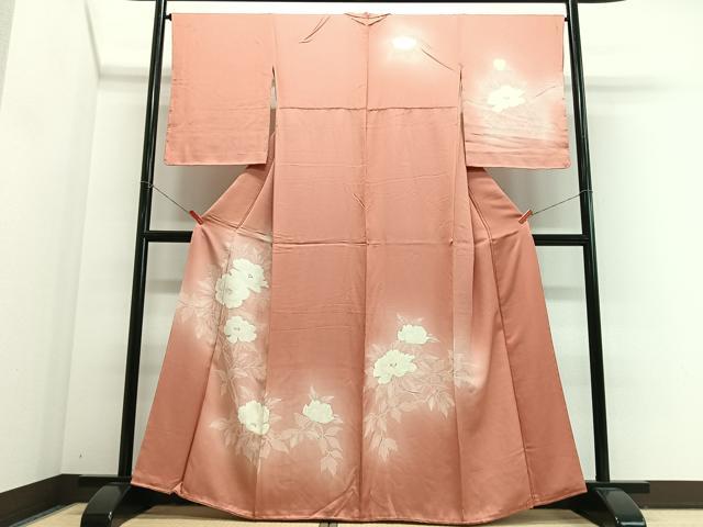 平和屋着物■訪問着　草花文　暈し染め　銀彩　正絹　逸品　CABJ8092xe