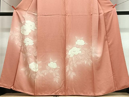 平和屋着物■訪問着　草花文　暈し染め　銀彩　正絹　逸品　CABJ8092xe
