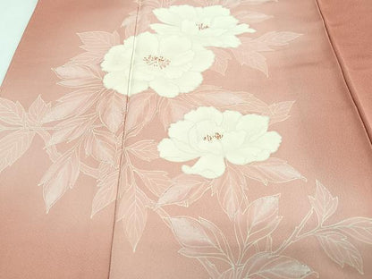 平和屋着物■訪問着　草花文　暈し染め　銀彩　正絹　逸品　CABJ8092xe