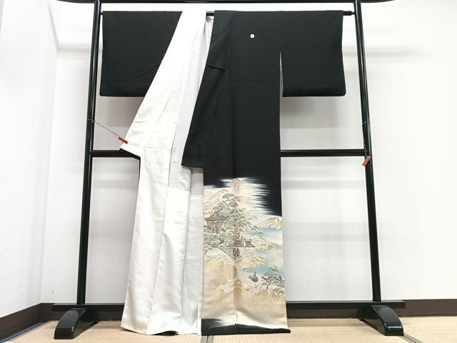 平和屋着物□豪華黒留袖 寿光織 狩野帝鑑図 暈し染め