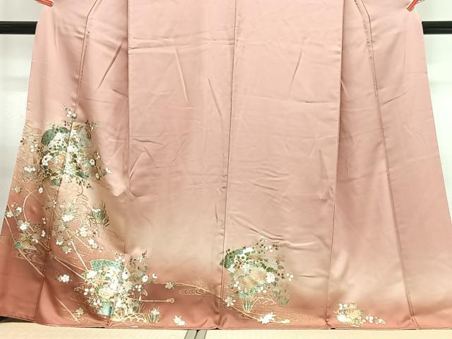 平和屋着物■訪問着　地紙吉祥花文　暈し染め　金彩　正絹　逸品　CABJ8095xe