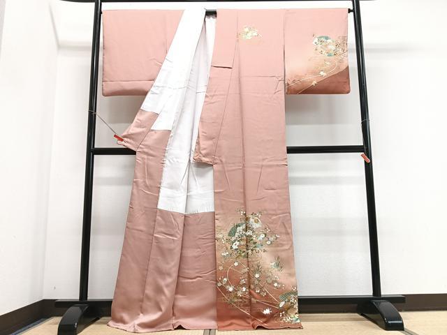 平和屋着物■訪問着　地紙吉祥花文　暈し染め　金彩　正絹　逸品　CABJ8095xe