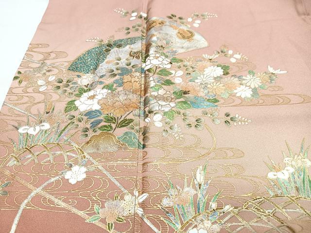 平和屋着物■訪問着　地紙吉祥花文　暈し染め　金彩　正絹　逸品　CABJ8095xe
