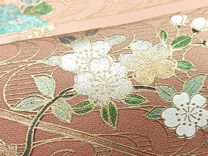 平和屋着物■訪問着　地紙吉祥花文　暈し染め　金彩　正絹　逸品　CABJ8095xe