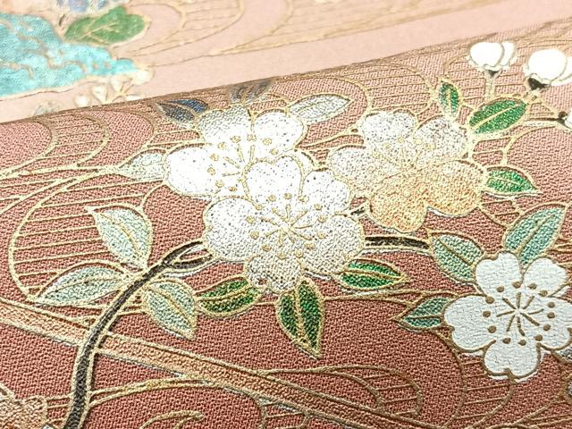 平和屋着物■訪問着　地紙吉祥花文　暈し染め　金彩　正絹　逸品　CABJ8095xe