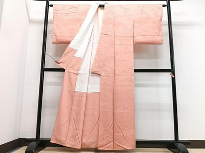 平和屋着物■上質な色無地　更紗花唐草地紋　宍色　正絹　逸品　CABJ8098xe