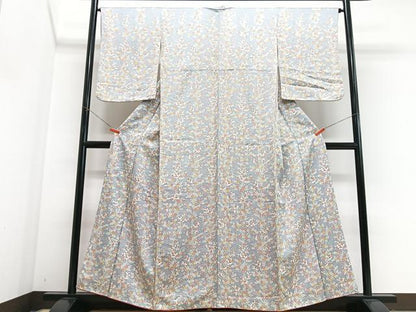 平和屋着物■上質な小紋　草花文　正絹　逸品　CABJ8103xe