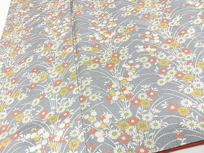 平和屋着物■上質な小紋　草花文　正絹　逸品　CABJ8103xe