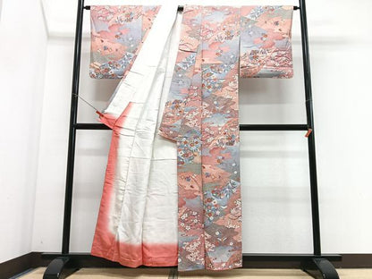 平和屋着物■上質な小紋　鴛鴦花唐草文　金彩　正絹　逸品　CABJ8104xe