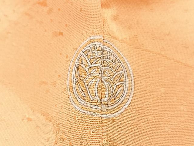 平和屋着物■上質な色無地　舞花地紋　萱草色　正絹　逸品　CABJ8106xe