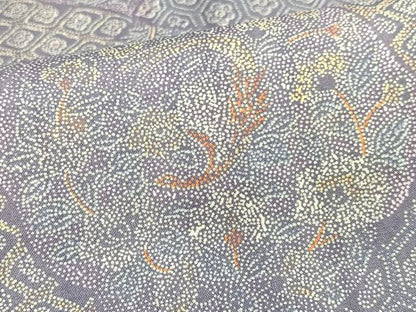 平和屋着物■本場染大島紬　正倉院花鳥文　正絹　逸品　CABJ8109xe