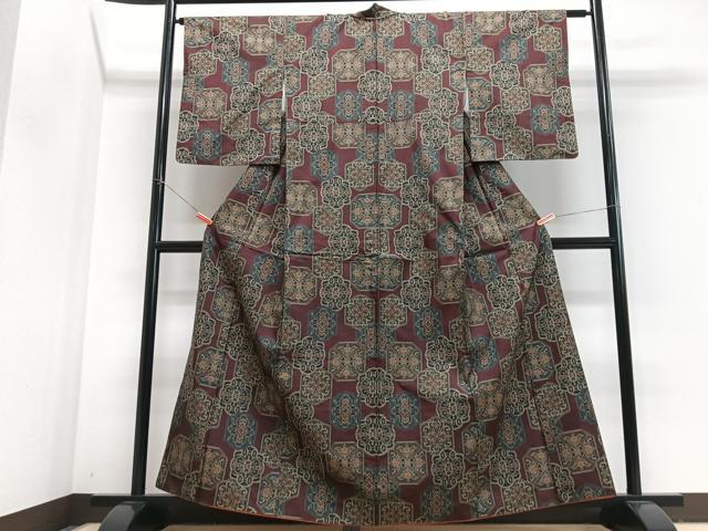 平和屋着物■本場大島紬　7マルキ　亀甲花文　正絹　逸品　CABJ8110xe