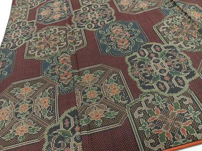 平和屋着物■本場大島紬　7マルキ　亀甲花文　正絹　逸品　CABJ8110xe