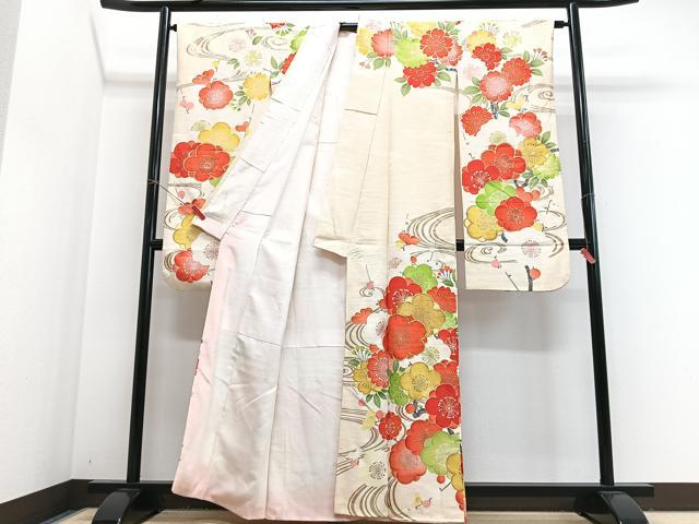 平和屋着物■豪華振袖　駒刺繍　流水舞梅文　金彩　正絹　逸品　CABJ8116xe