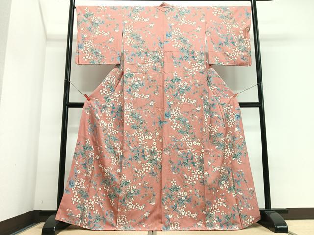 平和屋着物■上質な小紋　枝花文　金彩　ますいわ屋扱い　正絹　逸品　CABJ8123xe