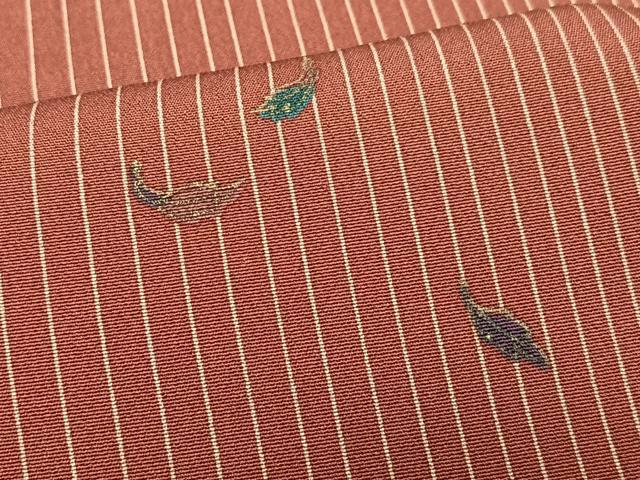 平和屋着物■上質な小紋　縞　舞葉文　暈し染め　正絹　逸品　CABJ8128xe