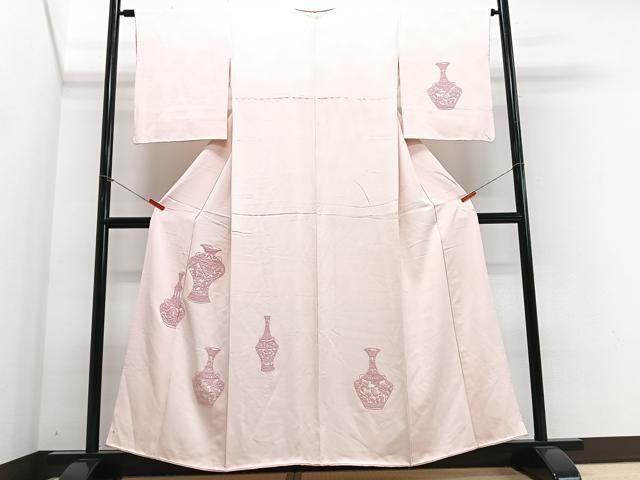 平和屋着物■中国三大刺繍　相良刺繍　総刺繍　訪問着　陶器文　正絹　逸品　CABJ8136xe